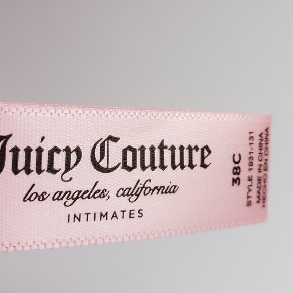 JUICY COUTURE Intimates NWOT Hot Pink Satin & Lace Push Up Bra Underwire 38C - Picture 7 of 9
